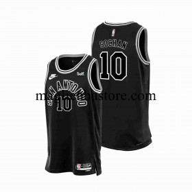 Maglia NBA San Antonio Spurs Jeremy Sochan 10 Nike 2022-2023 Classic Edition Nero Swingman - Uomo